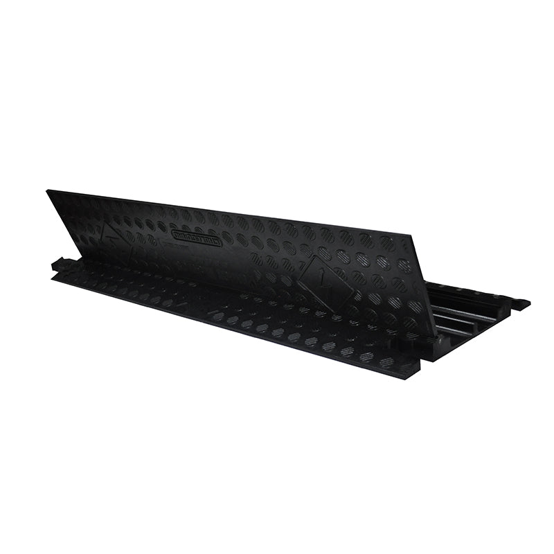 Cable Protector Ramp, Black Line, 2 Channels - 100cm