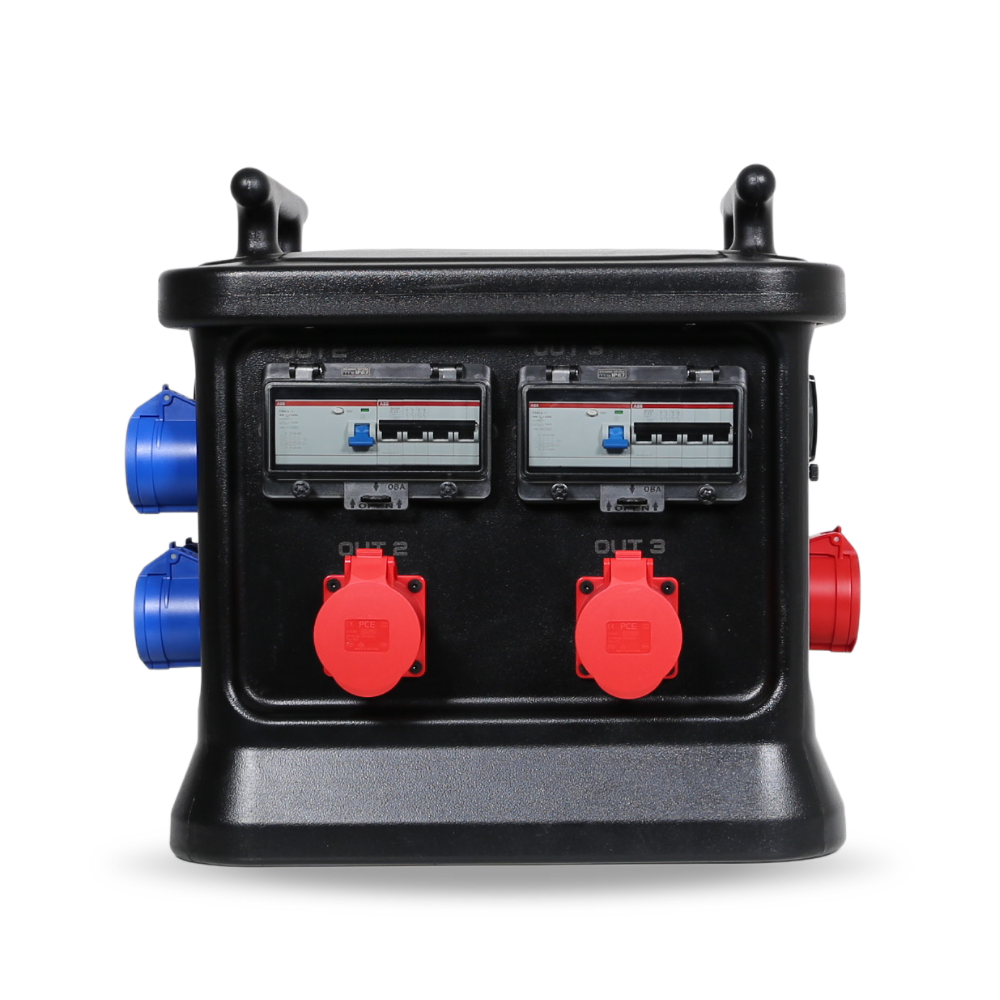 63A CEE 400V 5P In, 16A CEE 240V 3P/ 32A CEE 240V 3P/ 32A CEE 400V 5P Out, RCD ,Distribution Box Main Protection