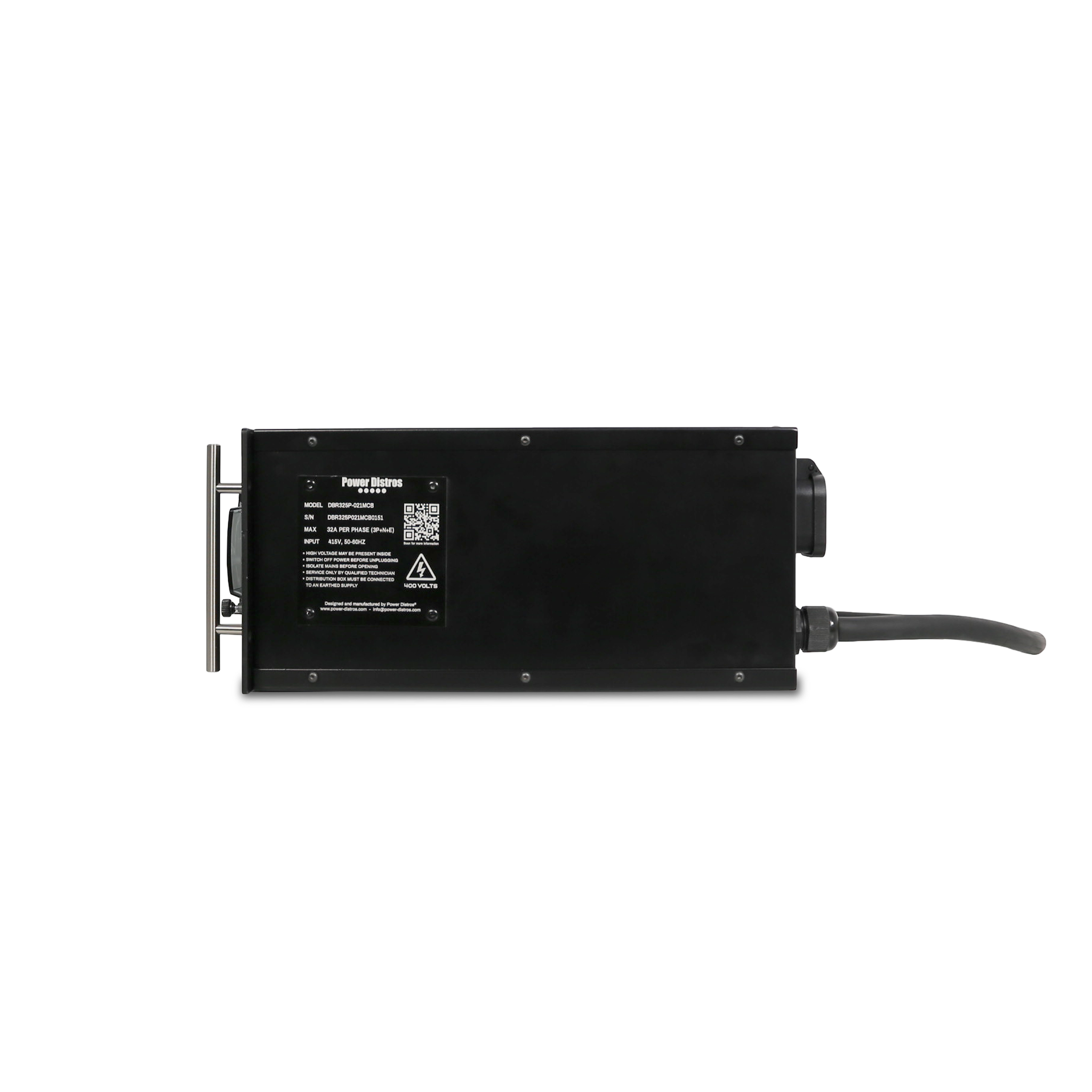 32A CEE 400V 5P In, 13A UK Type 240V Out,16A 1P MCB Rack Mount Distribution Box with Cable