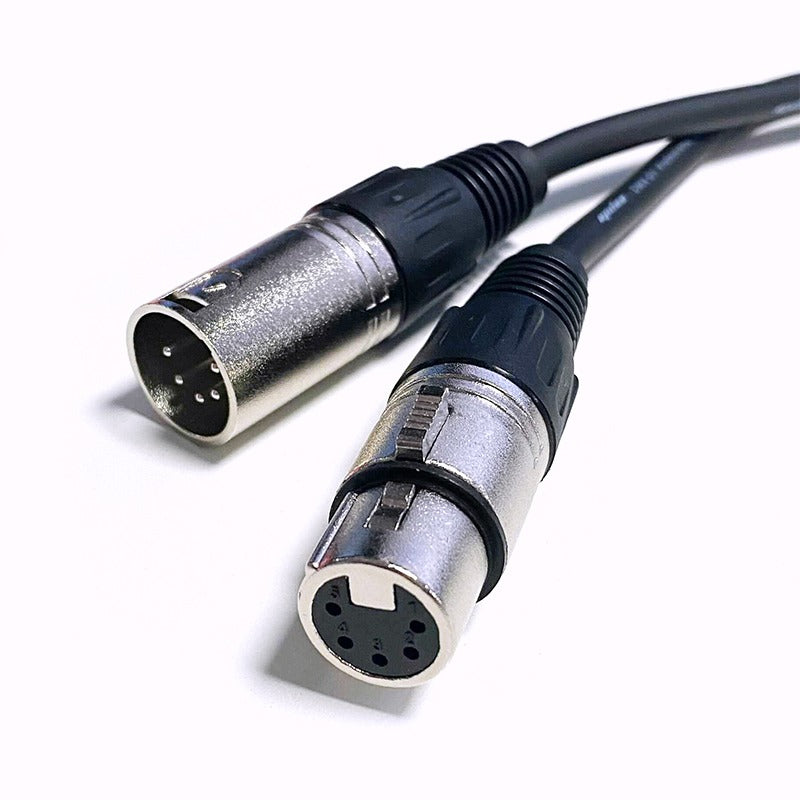 XLR Cable - 5 Pin Male to Female 0.23 mm² AWG 24 for DMX - 0.6m-50m