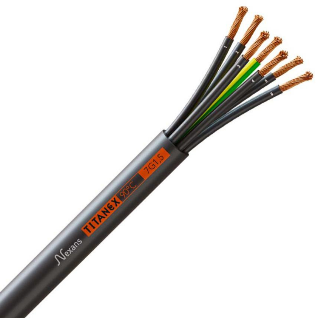 H07RN-F TITANEX 7G1.5 - Industrial Flexible Rubber Cable, 7 Core x 1.5mm2
