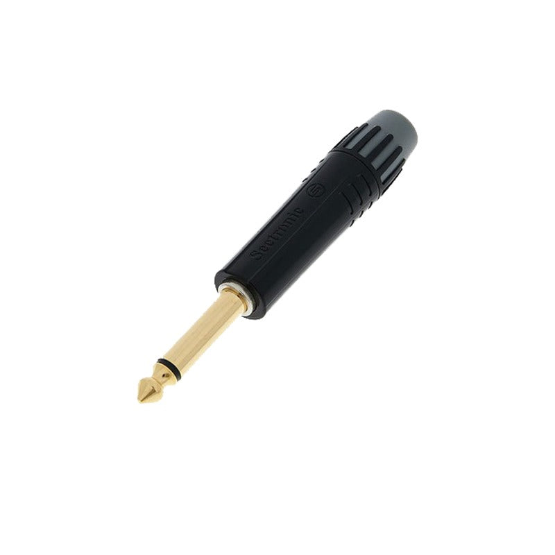 Seetronic - Jack Mono Plug - 6.35mm Black Plated Shell - MP2X-BG