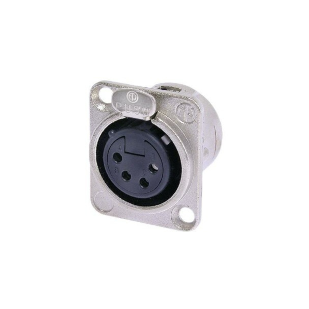 Neutrik - NC4FD-L-1 - 4 pole female receptacle, solder cups, nickel housing and silver contacts