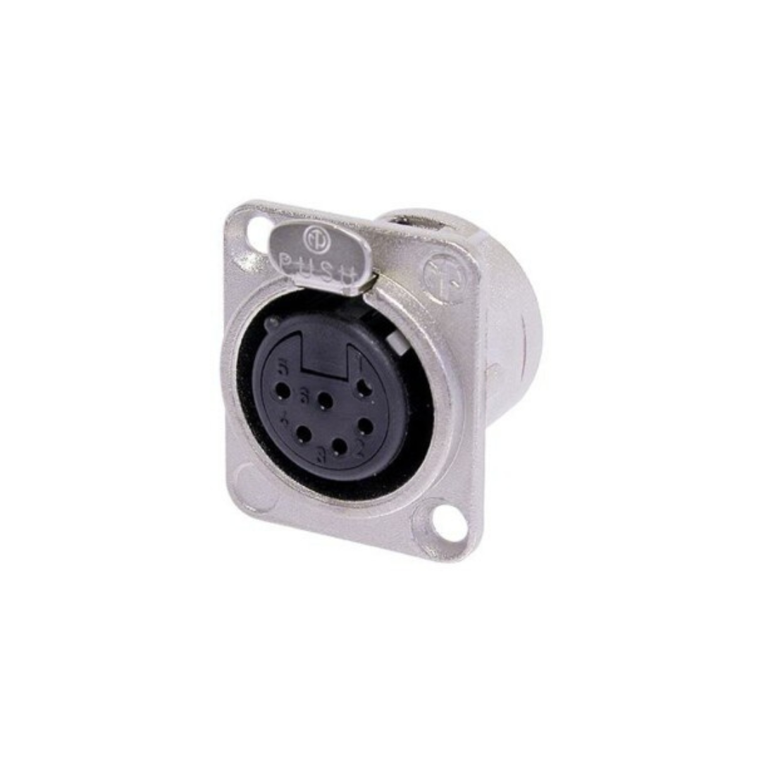 Neutrik - NC6FD-L-1 - 6 pole female receptacle, solder cups, nickel housing and silver contacts