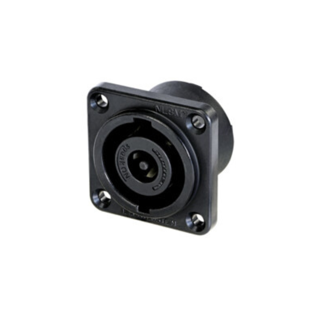 Neutrik - NL8MPRXX-BAG - SpeakOn Chassis Connector, 8 pole male, black metal square G-size housing