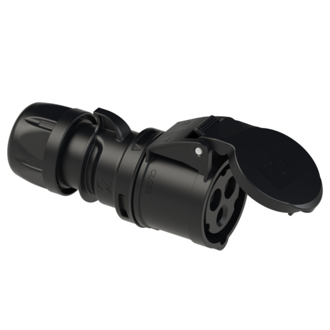 PCE 213-6X- CEE-connector 16A 3p 6h IP44 SHARK (black)