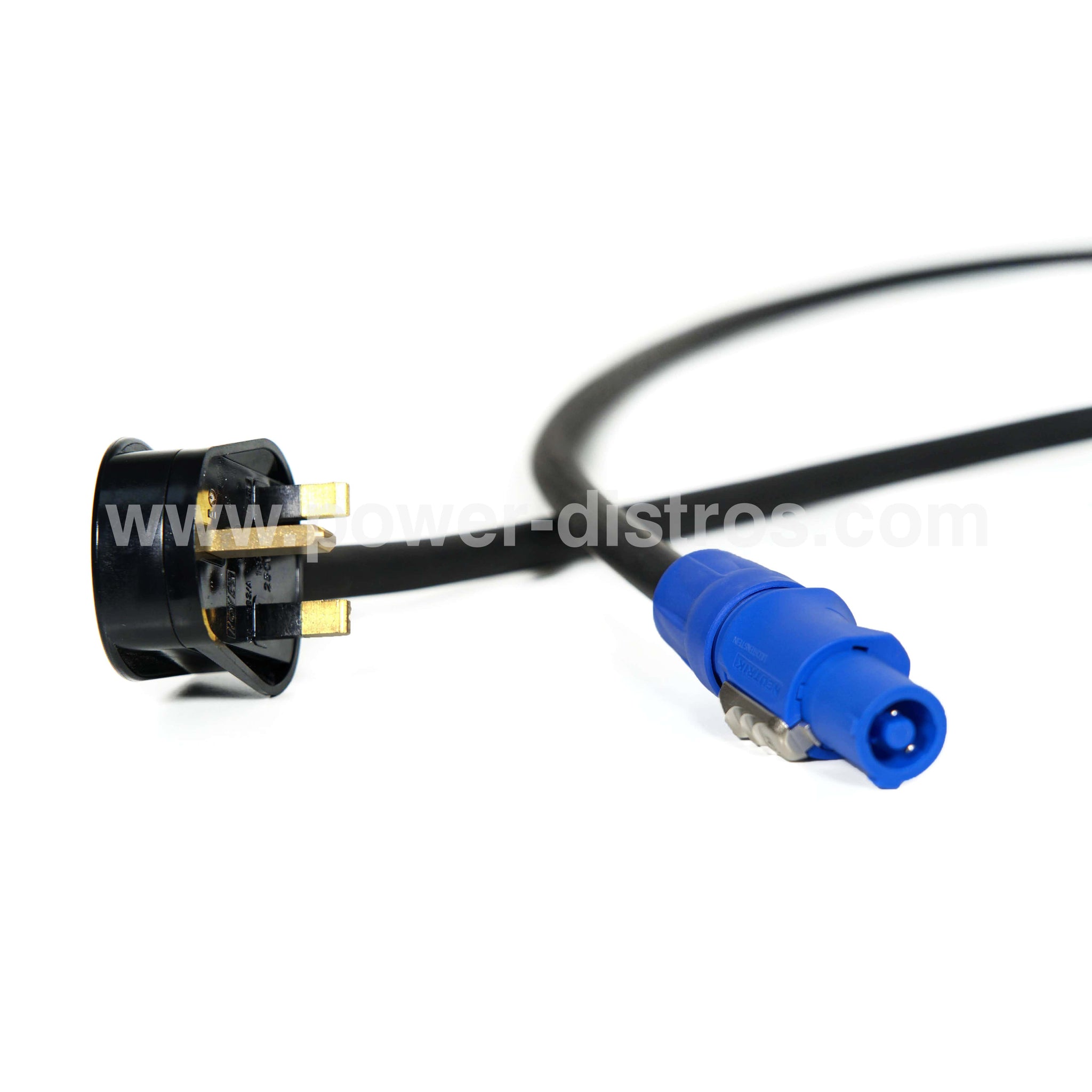 Power Cable - 13A UK Type Male to PowerCon Blue