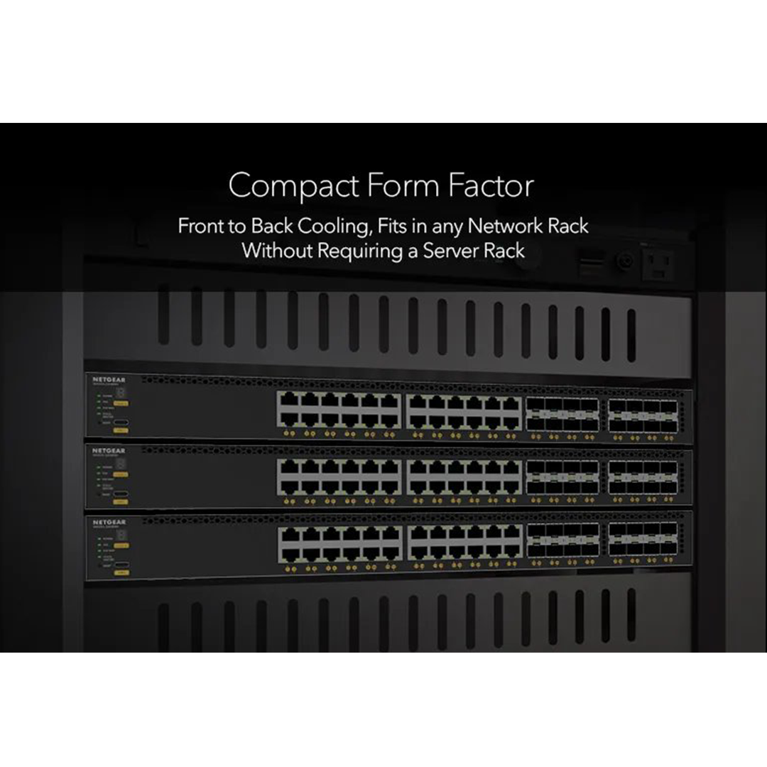 XSM4340V 24x10G/Multi-Gig PoE++ (290W base, up to 1,770W), 8xSFP+ and 8xSFP28 25G Managed Switch