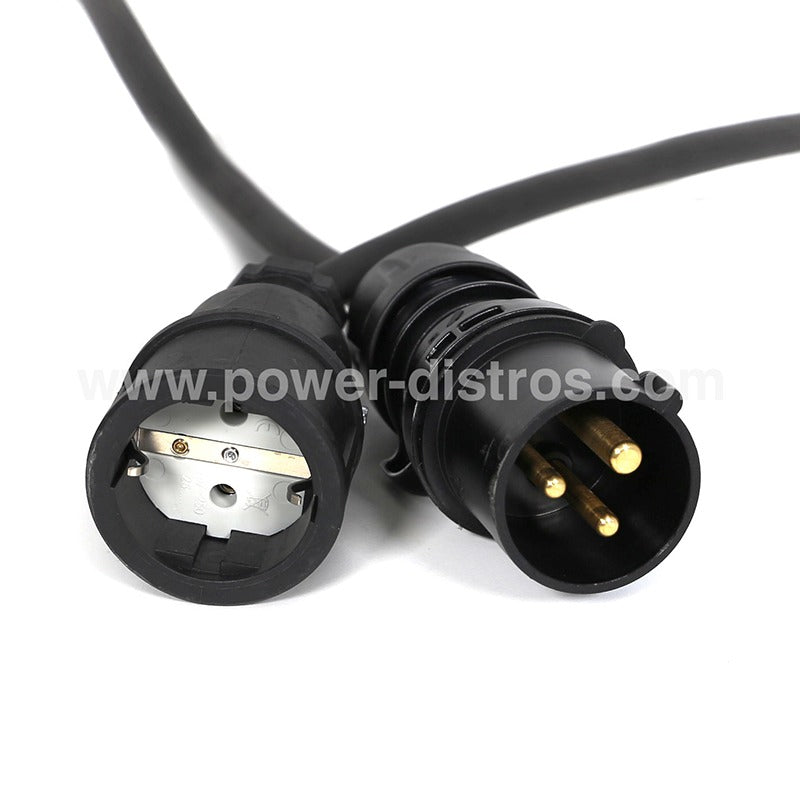 Power Cable -16A 3P CEE Male to Schuko Female