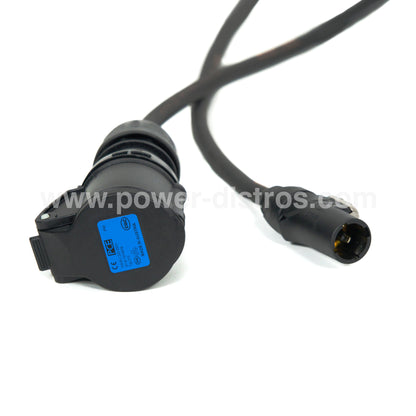 Power Cable - Waterproof PowerCon Male to 16A 3P CEE Female
