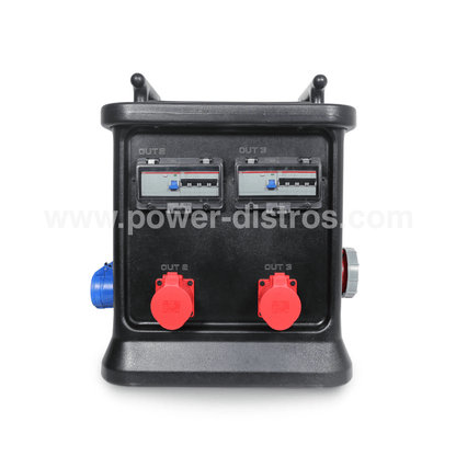 63A CEE 400V 5P In, 63A 400V 5P/ 32A CEE 240V 3P/ 32A CEE 400V 5P Out, RCD, Distribution Box Main Protection