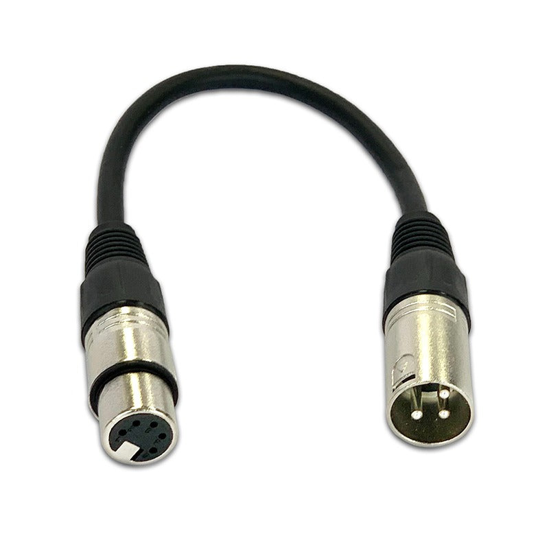 XLR Cable - 3 Pin Male to 5 Pin Female for DMX - 20 cm
