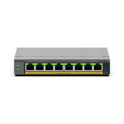 GS108EPP 8-Port Gigabit Ethernet Easy Smart High-Power PoE+ Switch (123W)