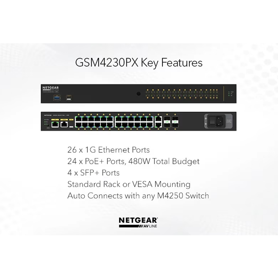 AV Line GSM4230P 24x1G PoE+ 300W 2x1G and 4xSFP Managed Switch