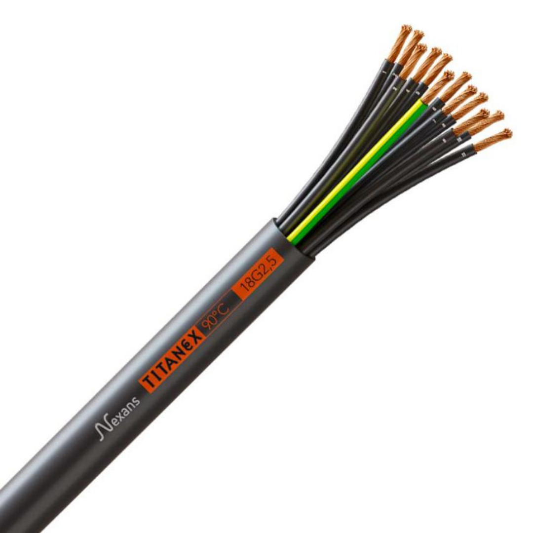 H07RN-F TITANEX 18G2.5 - Industrial flexible rubber cable, 18 core x 2.5mm2