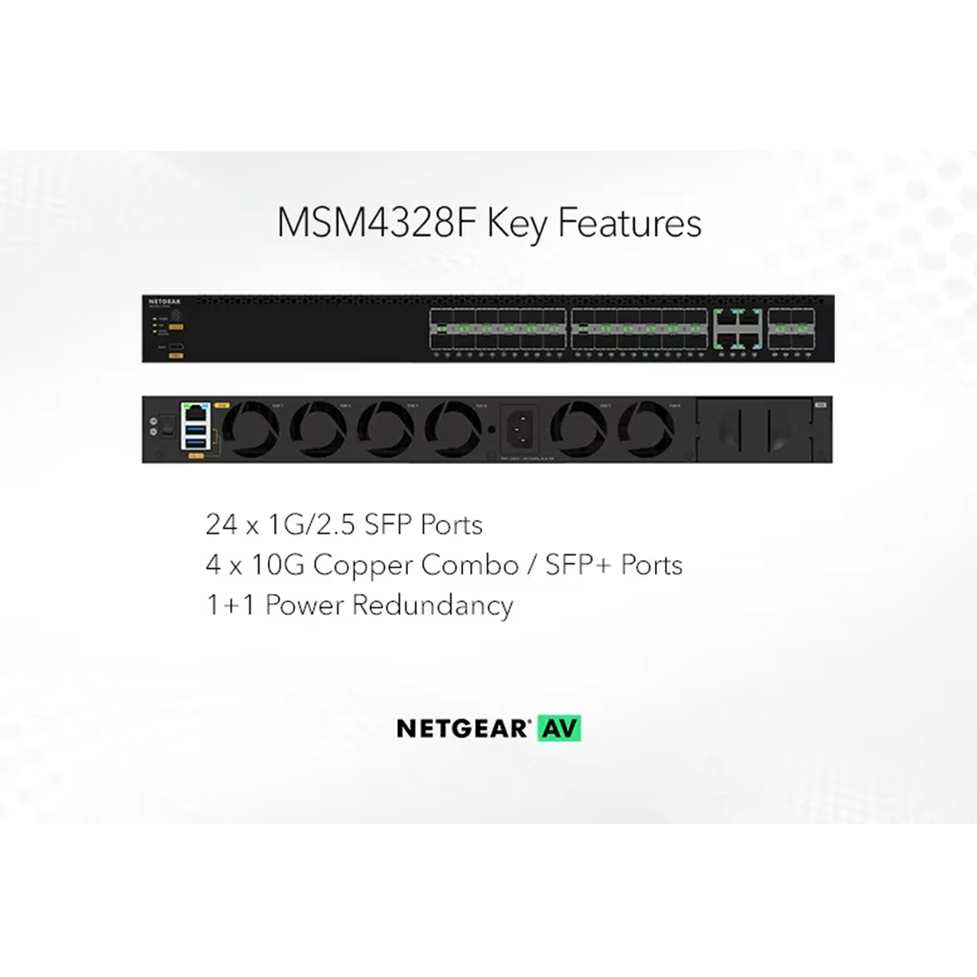 MSM4328F 24x1G/2.5G SFP and 4x10G Combo Copper / SFP+ Managed Switch