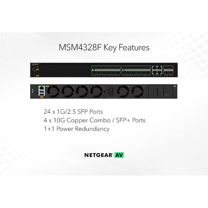 MSM4328F 24x1G/2.5G SFP and 4x10G Combo Copper / SFP+ Managed Switch