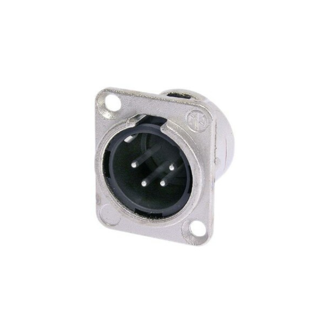 Neutrik - NC4MD-L-1 - 4 pole male receptacle, solder cups, nickel housing and silver contacts