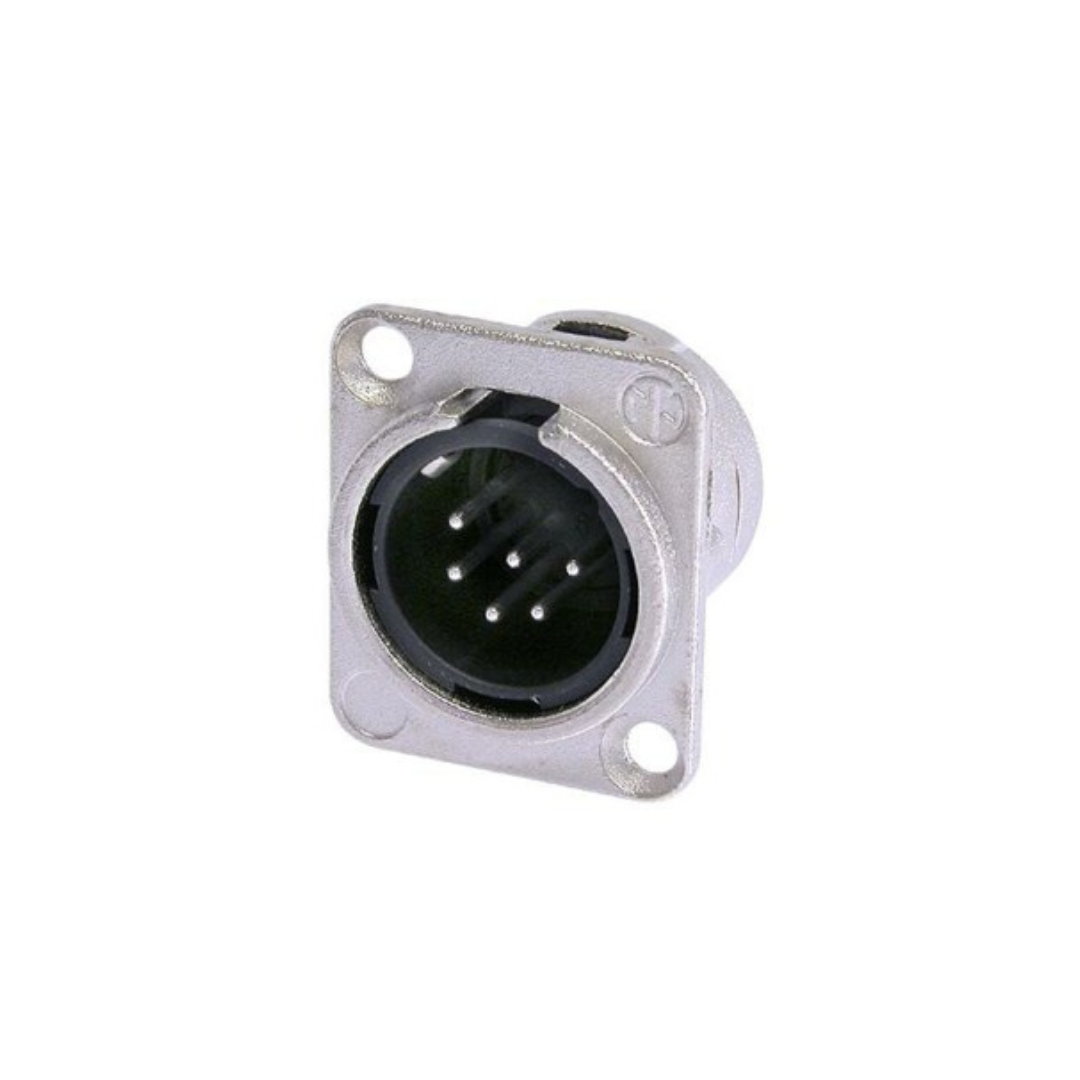 Neutrik - NC6MD-L-1 - 6 pole male receptacle, solder cups, nickel housing and silver contacts