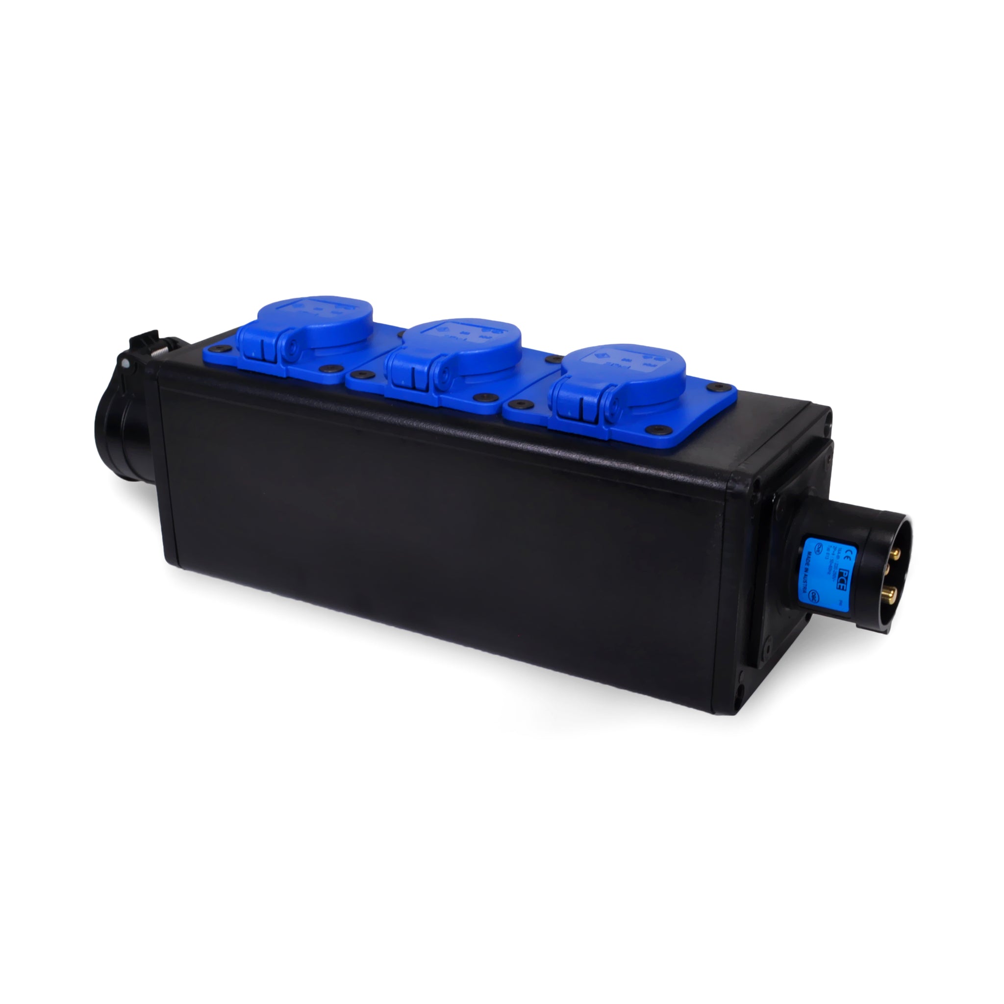16amp CEE Input, 3 x 20amp SHUCKO and 16amp CEE Outputs Stage Box - SB163P-03S
