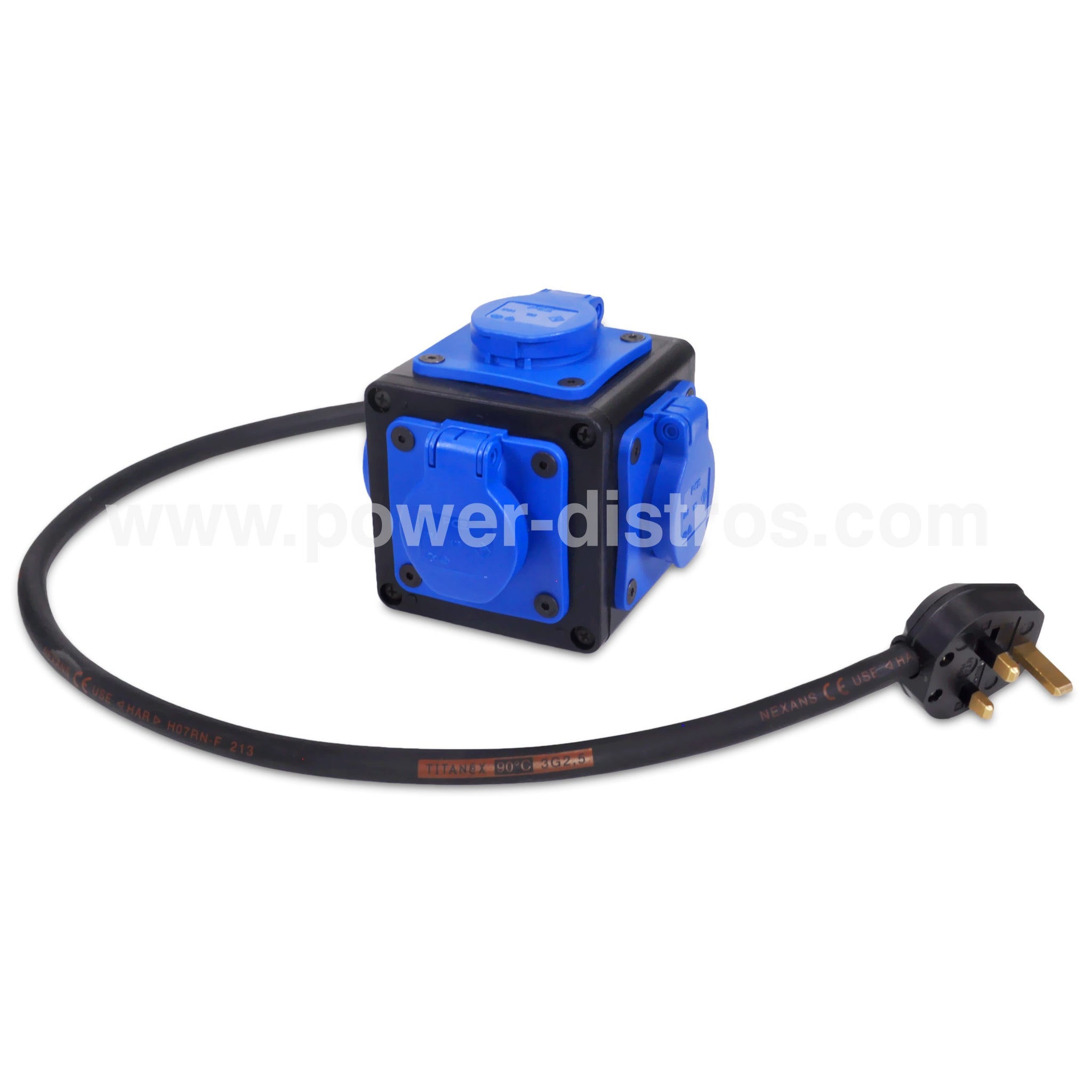 13amp Input, 4 x 20amp SHUCKO Outputs Stage Box - SBC13-01S