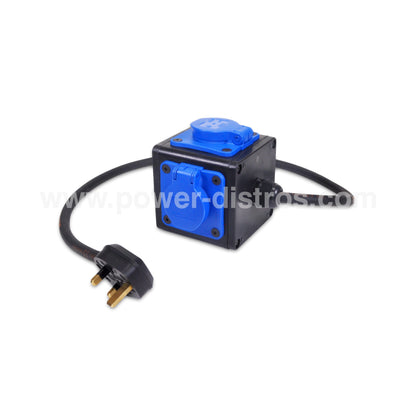 13amp Input, 4 x 20amp SHUCKO Outputs Stage Box - SBC13-01S