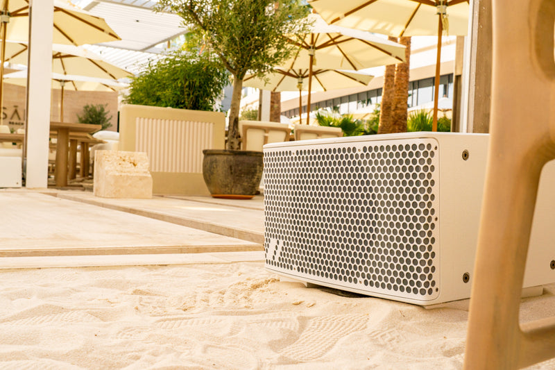 Slider image for SĀN Beach opens with K-Array and Cyclops Lighting in all-white aesthetic
