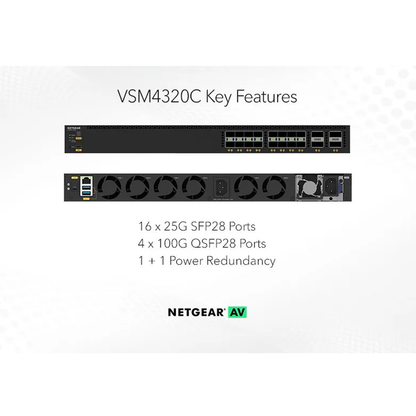 VSM4320C - 16xSFP28 25G and 4xQSFP28 100G Managed Switch