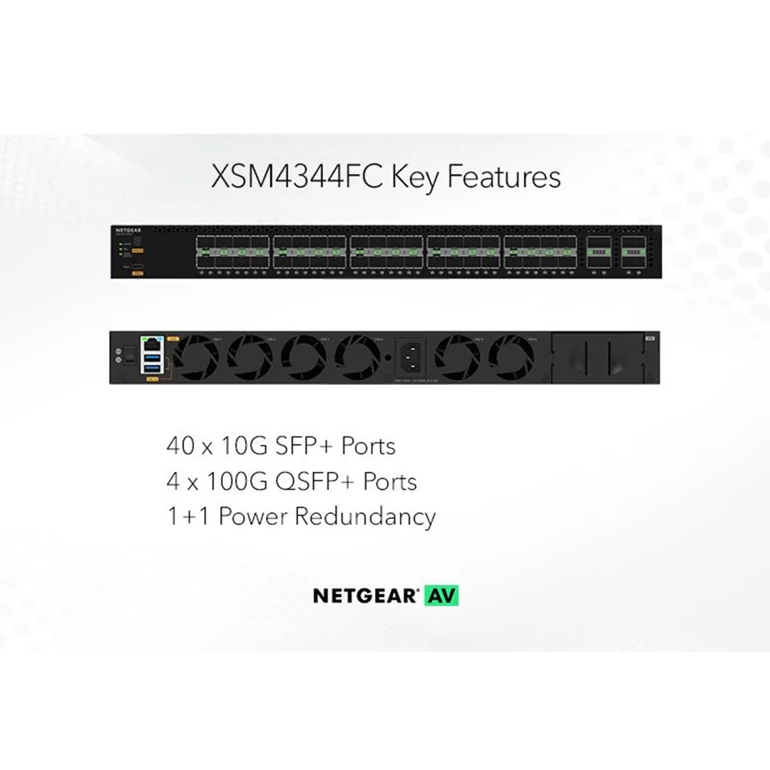 XSM4344FC- 40x10G SFP+ and 4x100G QSFP28 Managed Switch