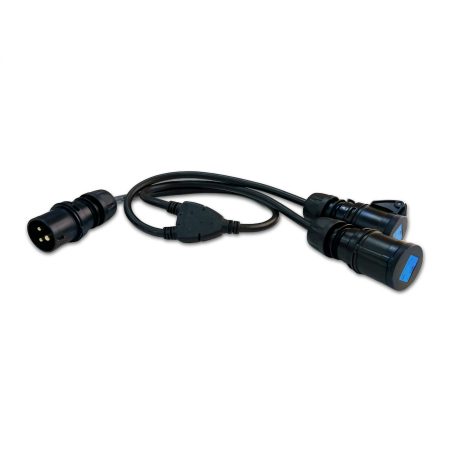 Power Y Cable - 16A 3P CEE Male to 2 x 16A 3P CEE Female